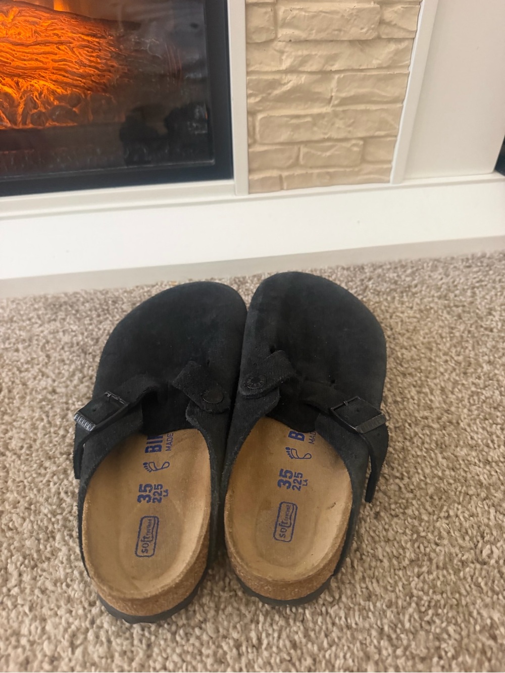 Black suede bostons